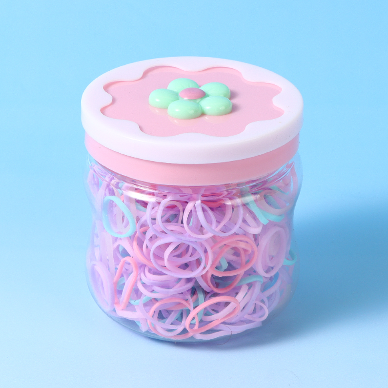 Flower bottle colored disposable rubber band