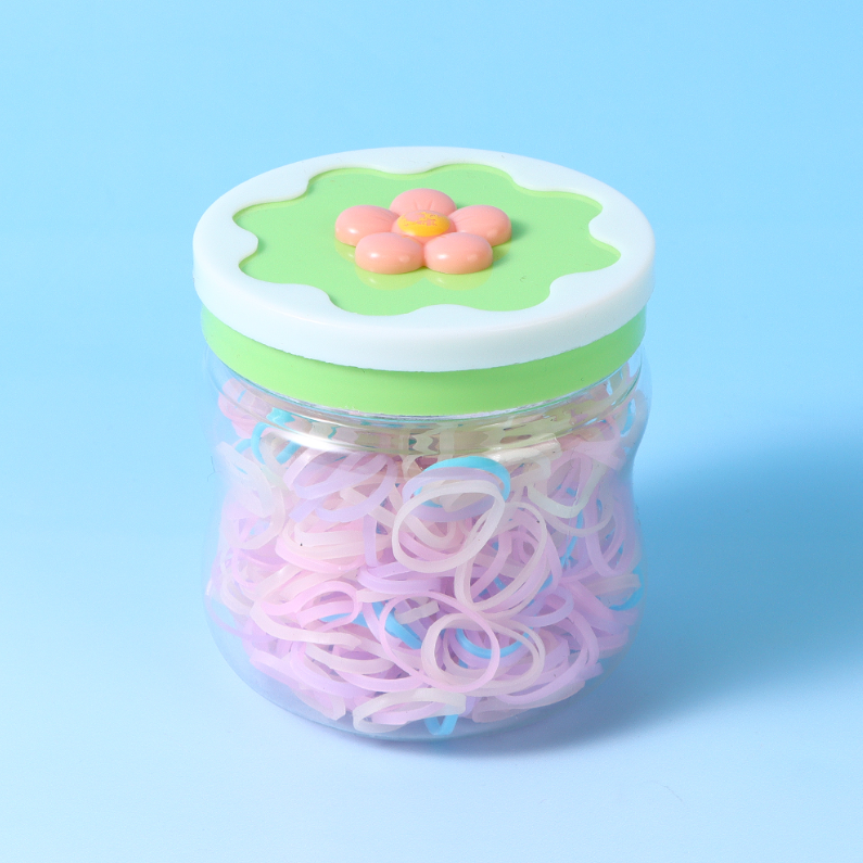 Flower bottle colored disposable rubber band