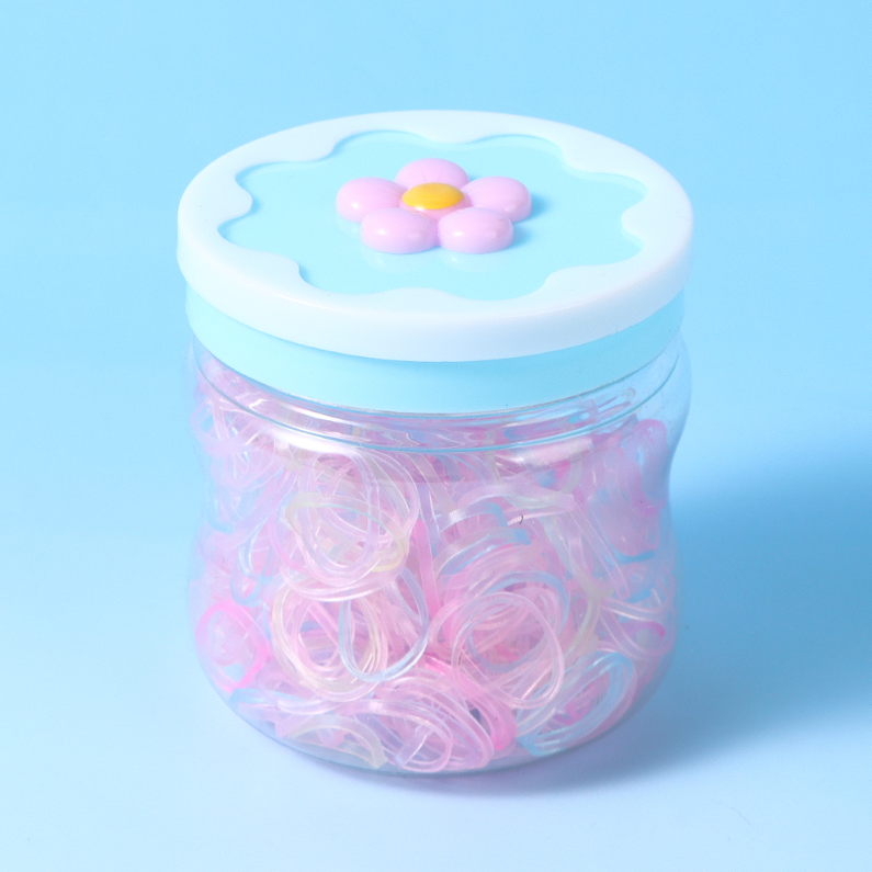 Flower bottle colored disposable rubber band