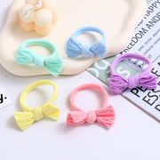 Assorted Colors Bowknot Terry Hair Ties 5PCS