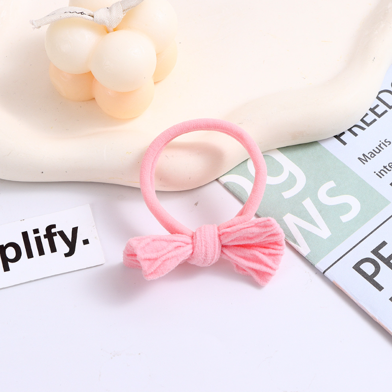 Assorted Colors Bowknot Terry Hair Ties 5PCS
