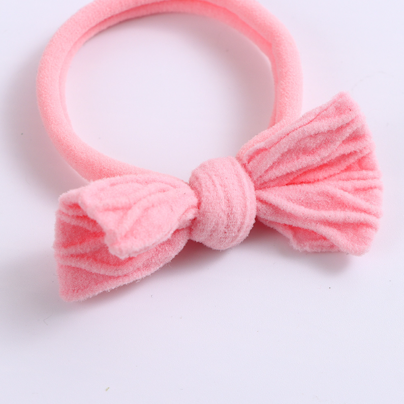 Assorted Colors Bowknot Terry Hair Ties 5PCS