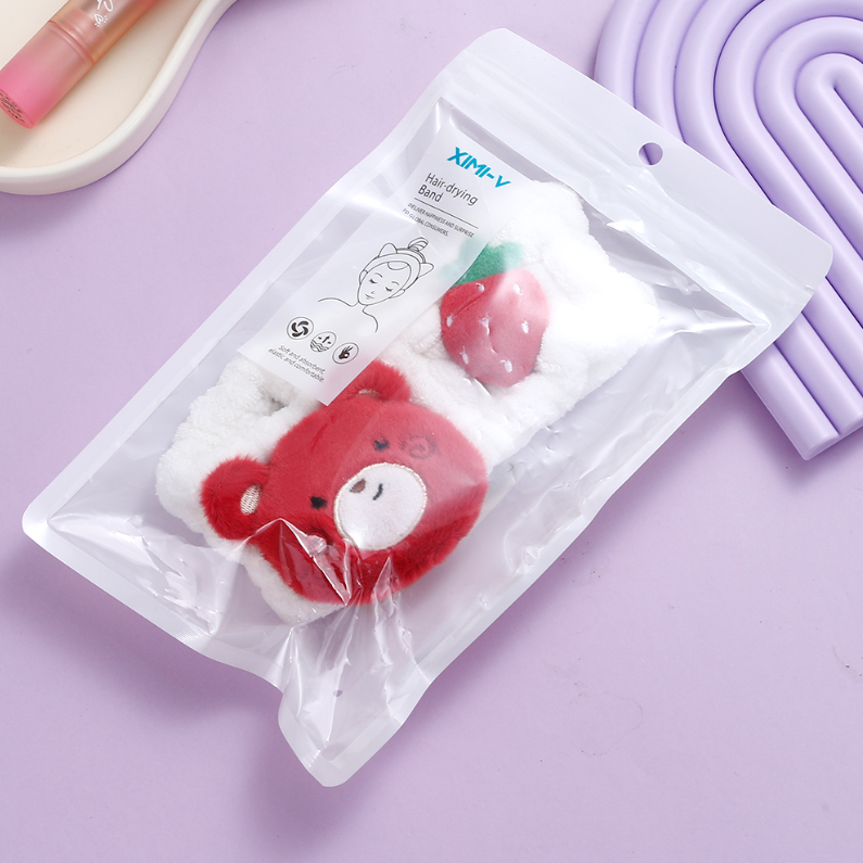 Raspberry Bear Cute Dry Hair Band (White)