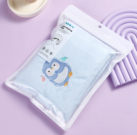 Dessert Series Embroidered Comfortable Hair Dryer Cap (Blue)