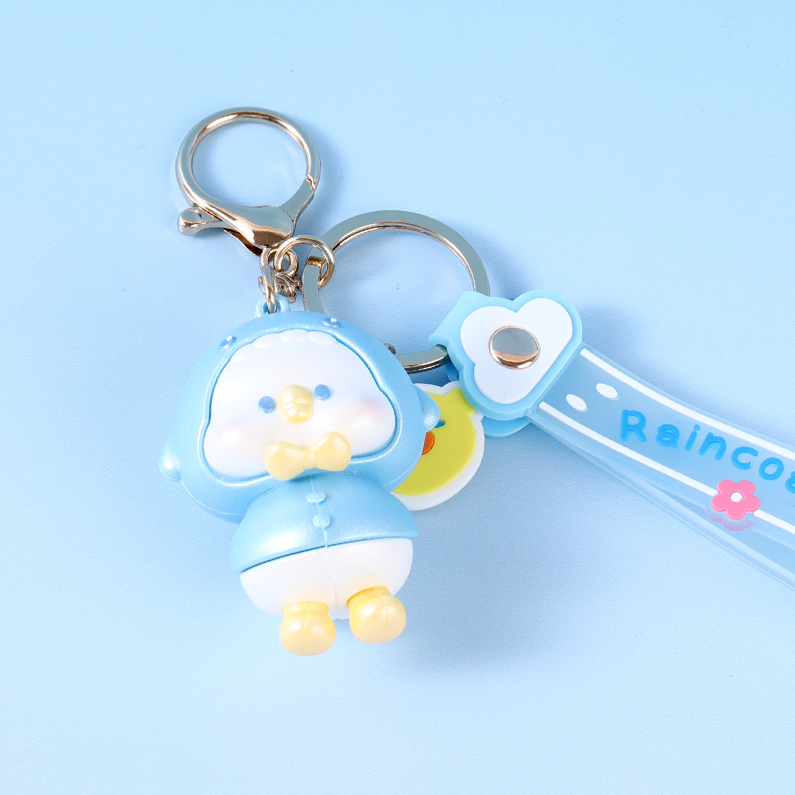 Raincoat duck keychain