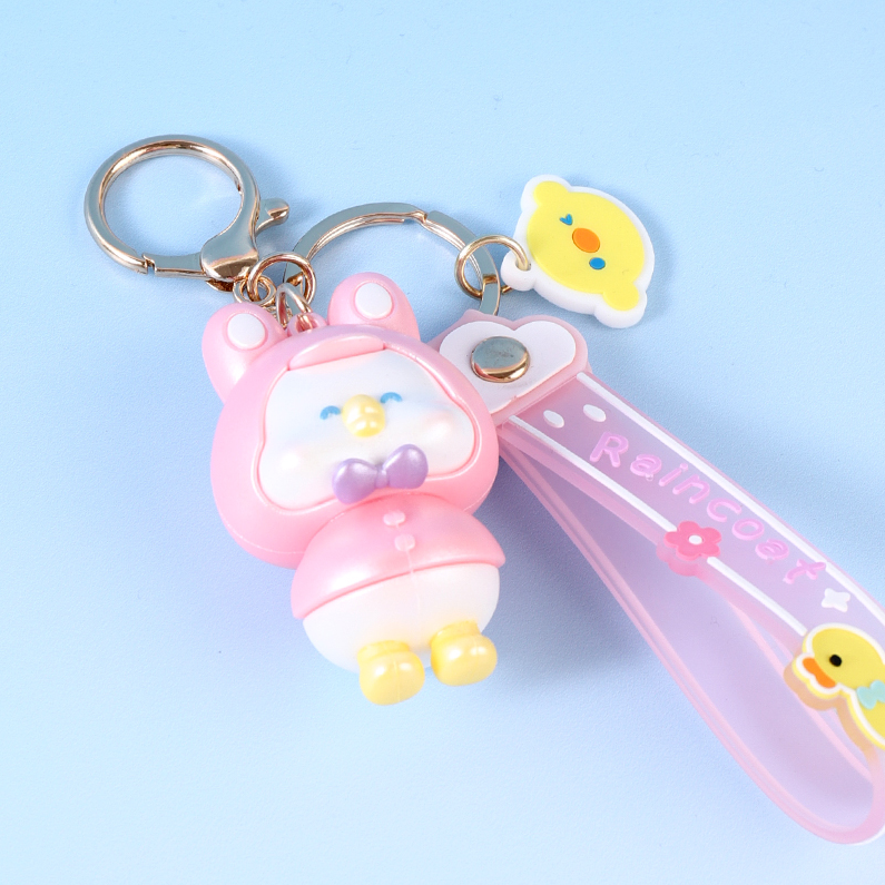 Raincoat duck keychain