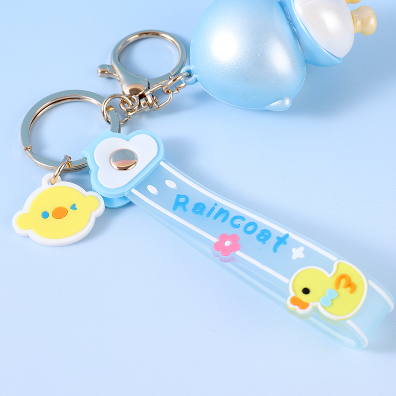 Raincoat duck keychain