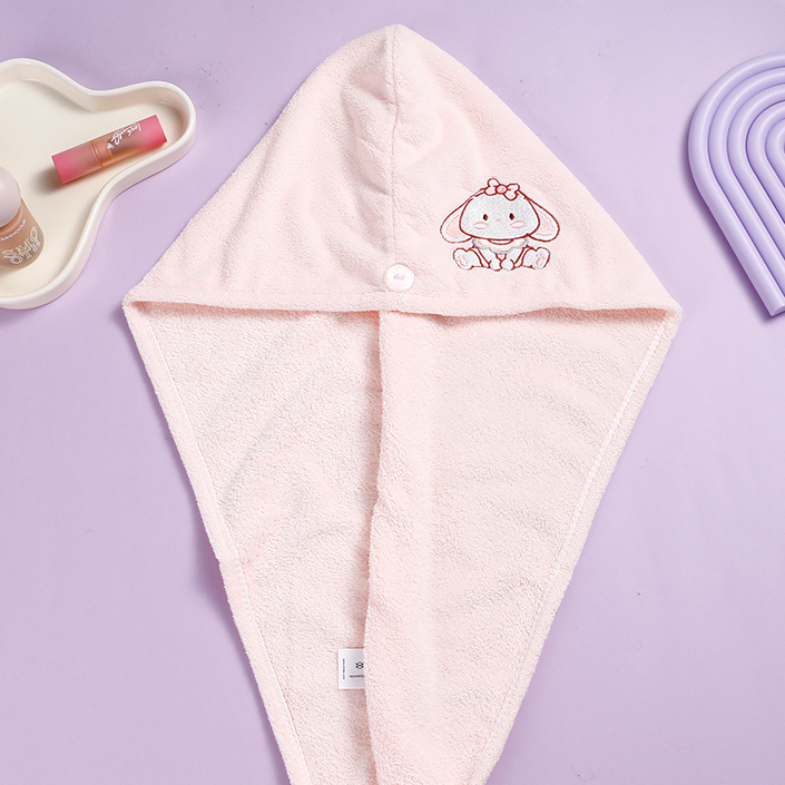 Dessert Series Embroidered Comfortable Hair Dryer Cap (Pink)