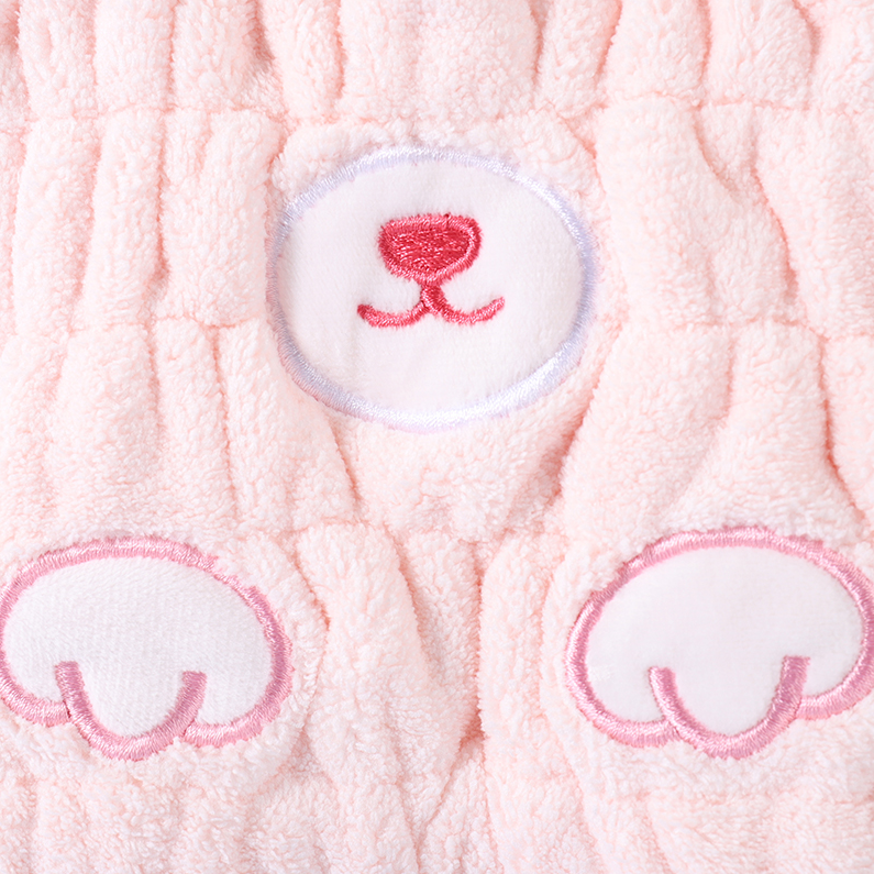 Cute Bunny Hair-Drying Cap for Kids (Pink)