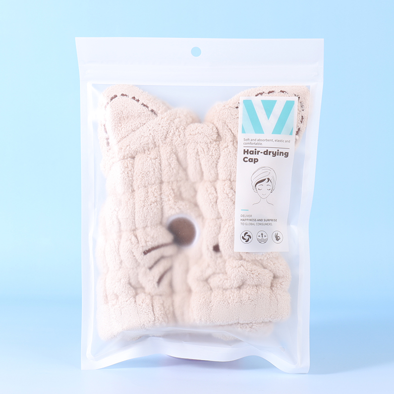 Cute Kitten Hair-Drying Cap for Kids (Coffee)