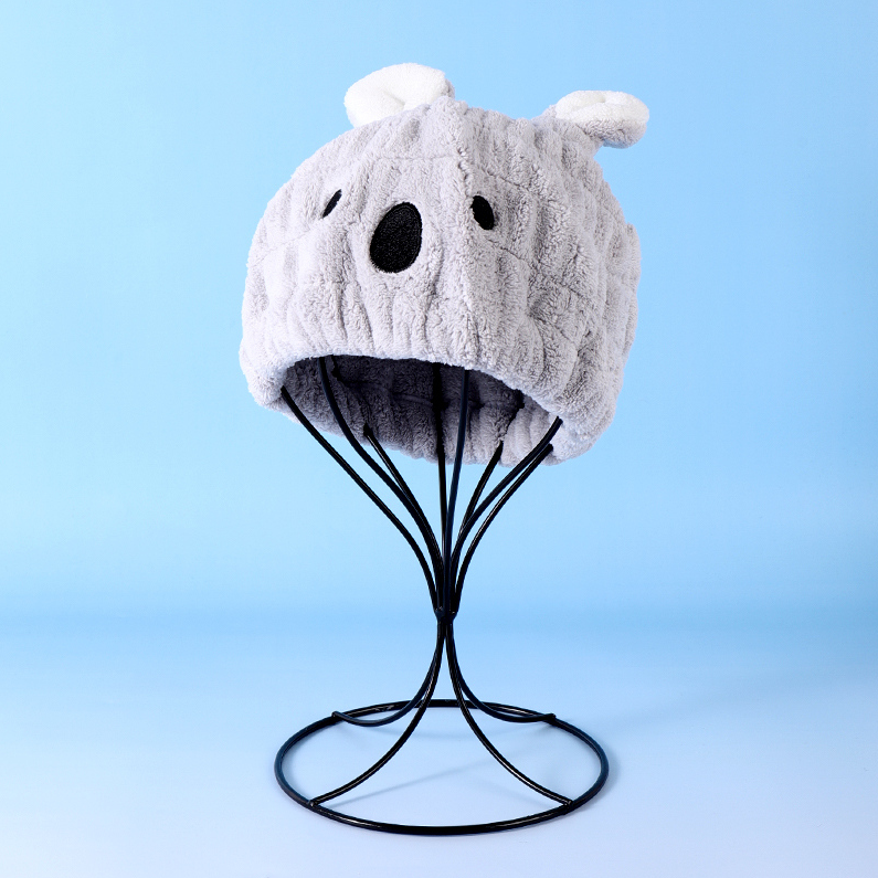 Adorable Hair-Drying Cap for Kids (Gray)