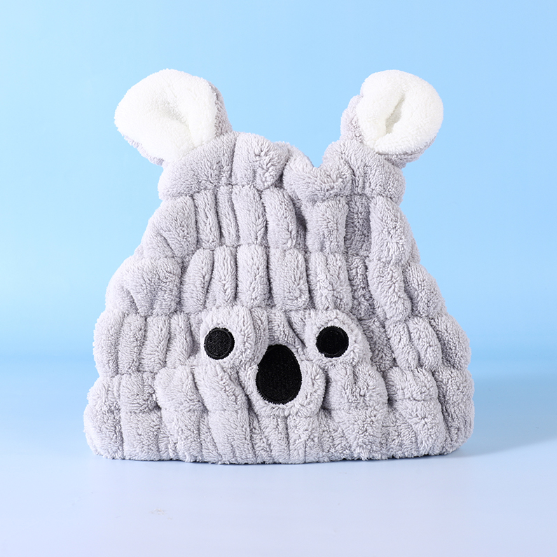 Adorable Hair-Drying Cap for Kids (Gray)