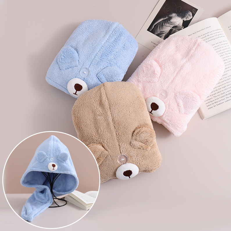 Cute Bear Series Hair-Drying Cap