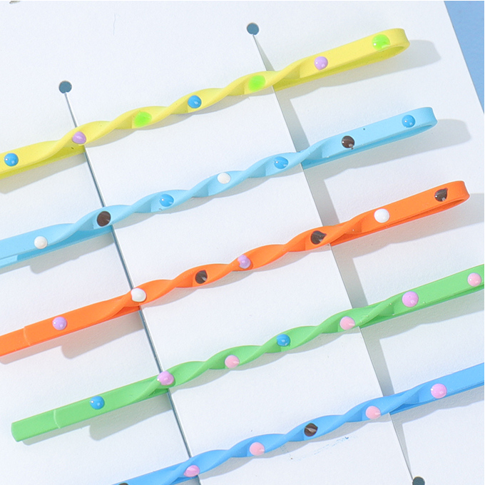 Polka Dot Spiral Colorful Basic Hairpins 5PCS