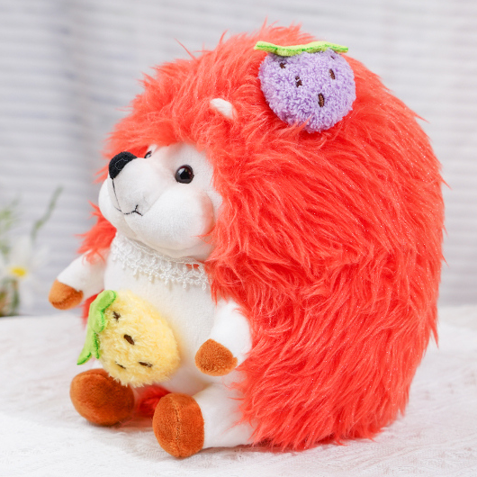Strawberry Hedgehog Stuffed Doll (M) (Red) (23CM)