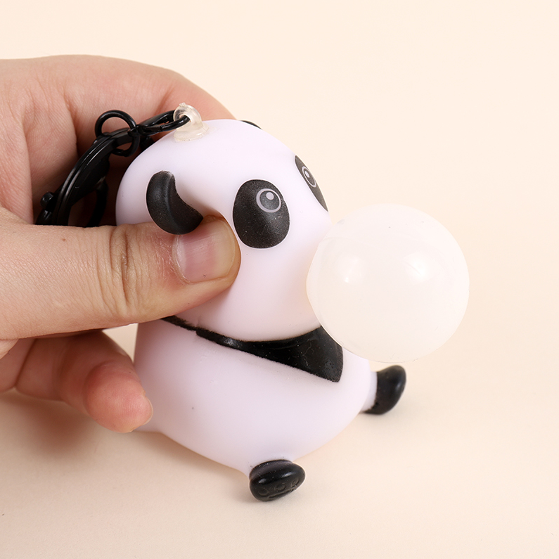 Panda Spit Bubble Squeeze Toy Keychain