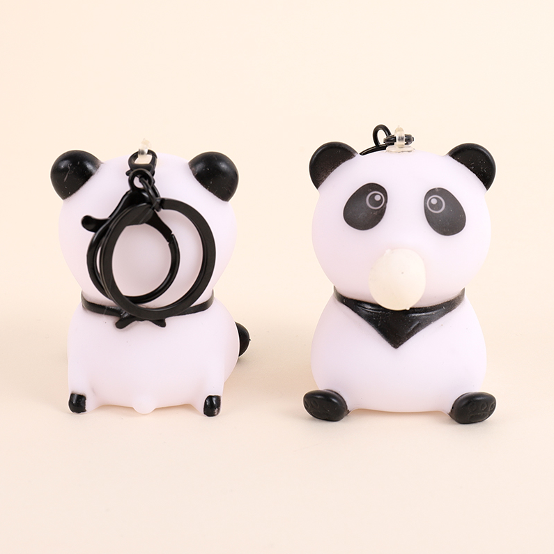 Panda Spit Bubble Squeeze Toy Keychain