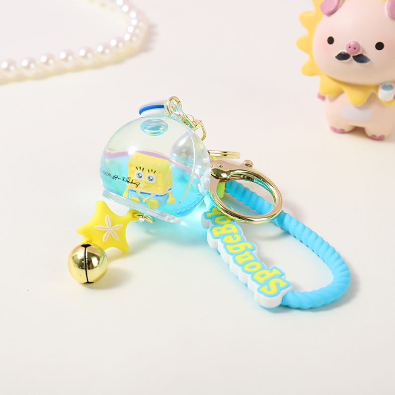 Yellow toy Sponge Ball Toy Keychain