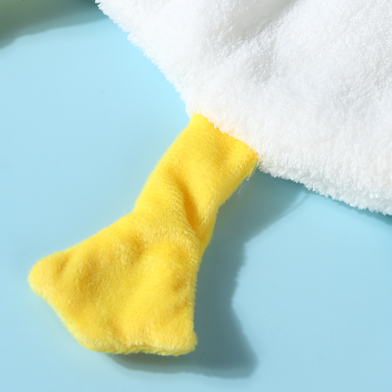 Lovely Goose Coral Fleece Hand Towel (White)