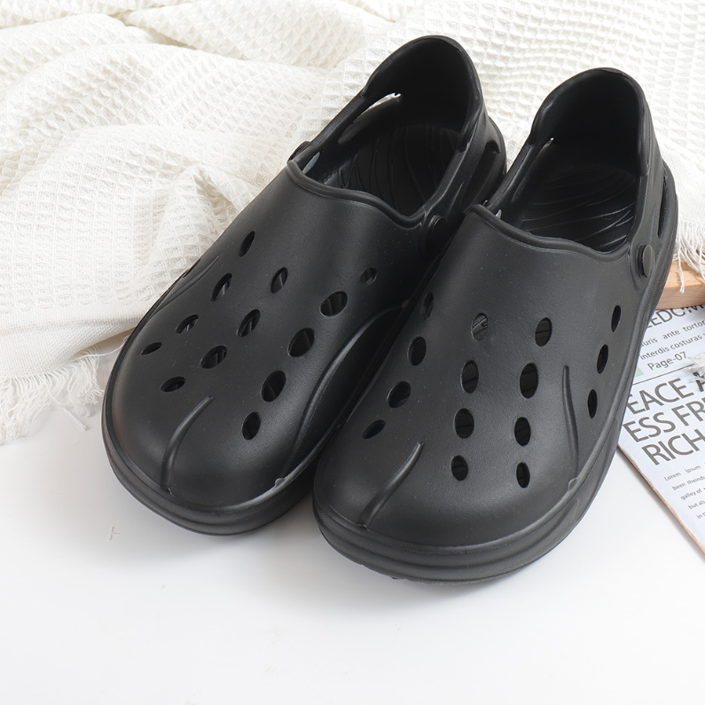 Hollow Non-Slip Men_s Sandals 44 (Black)