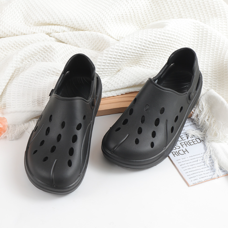 Hollow Non-Slip Men_s Sandals 44 (Black)