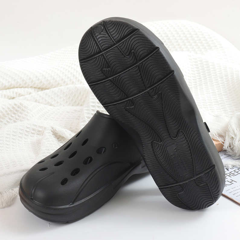 Hollow Non-Slip Men_s Sandals 43 (Black)
