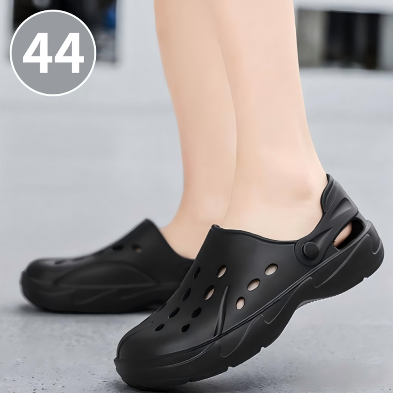 Hollow Non-Slip Men_s Sandals 44 (Black)
