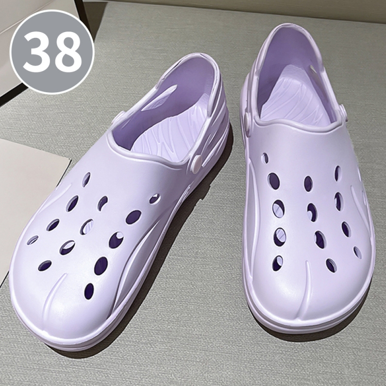 Hollow outdoor non-slip bag with women's Crocs Size 38 (Purp
