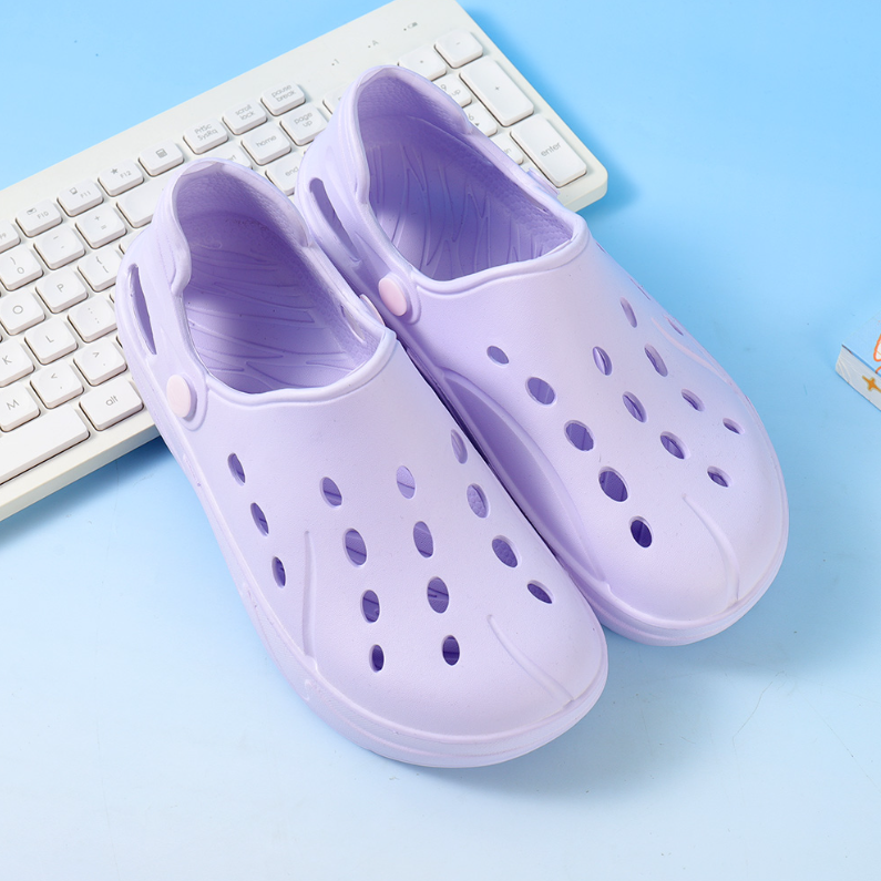 Hollow outdoor non-slip bag with women's Crocs Size 37 (Purp