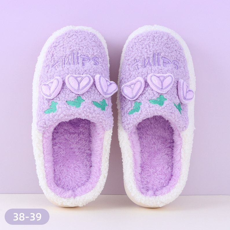Tulip Fashion Women's Cotton slipper 38-39 size (purple)