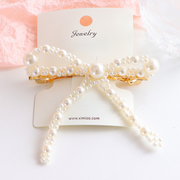 Hand woven bow hair clip