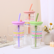 900mL large capacity creative single-cover handle glass (mix