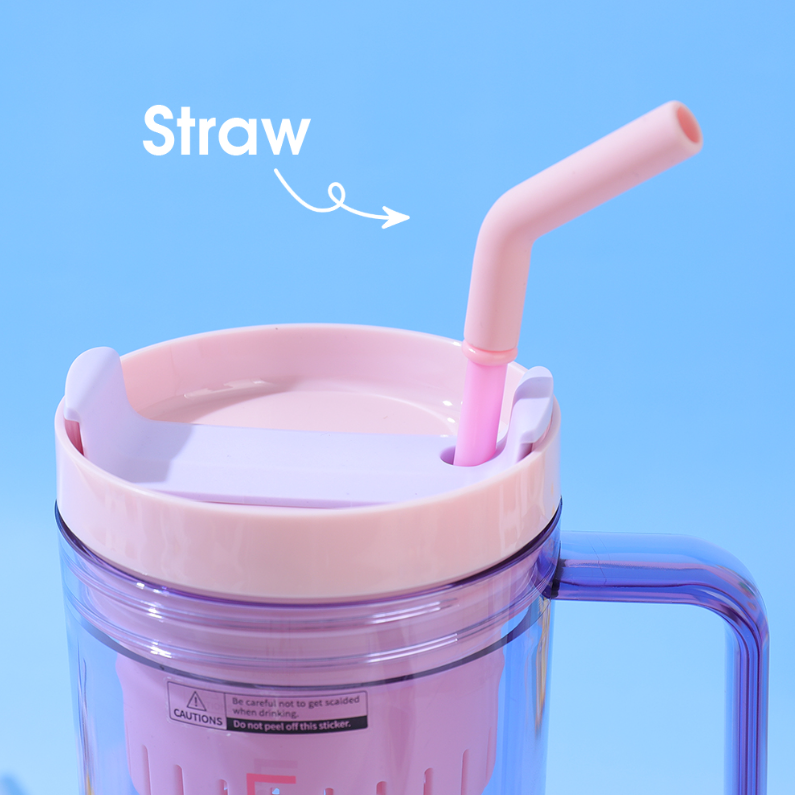 1200mL Big MAC Straw Basic Plastic cup (purple)