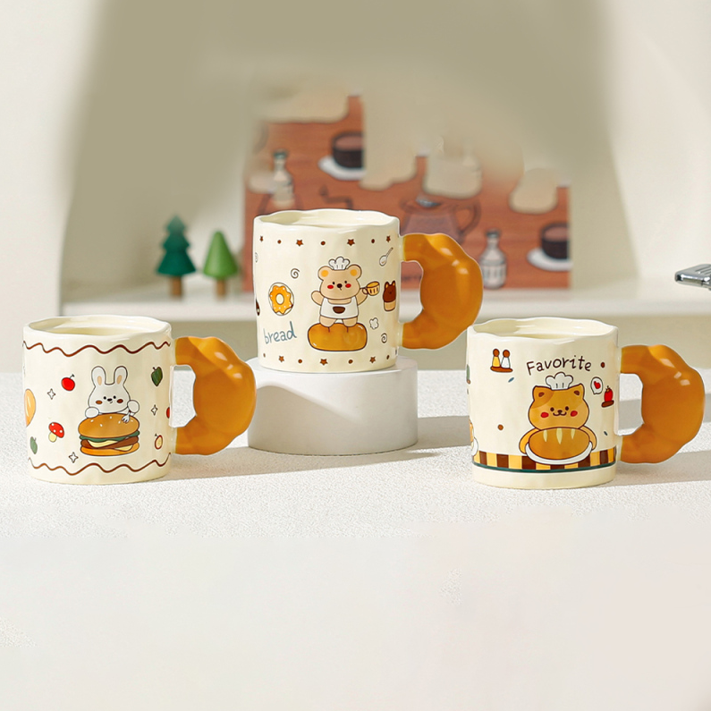 420ml/14.20 fl.oz. Bakery Series Cartoon Bread Ceramic Cup