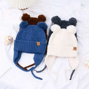 Children's ear protector hanging ball hat