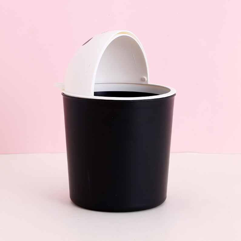 Cartoon Desktop Trash Can (Black-White)
