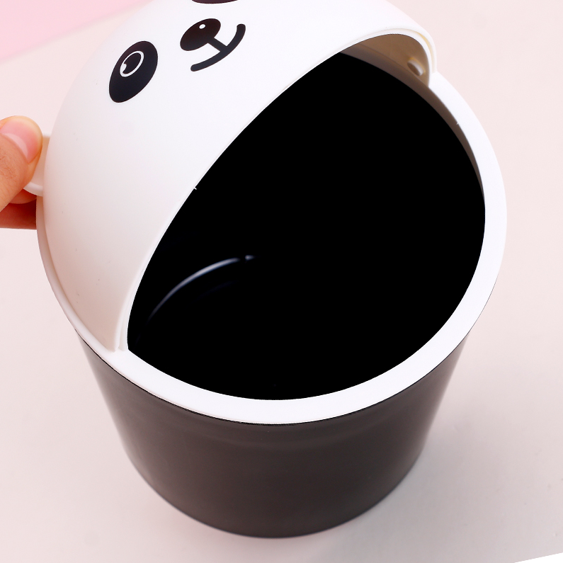 Cartoon Desktop Trash Can (Black-White)