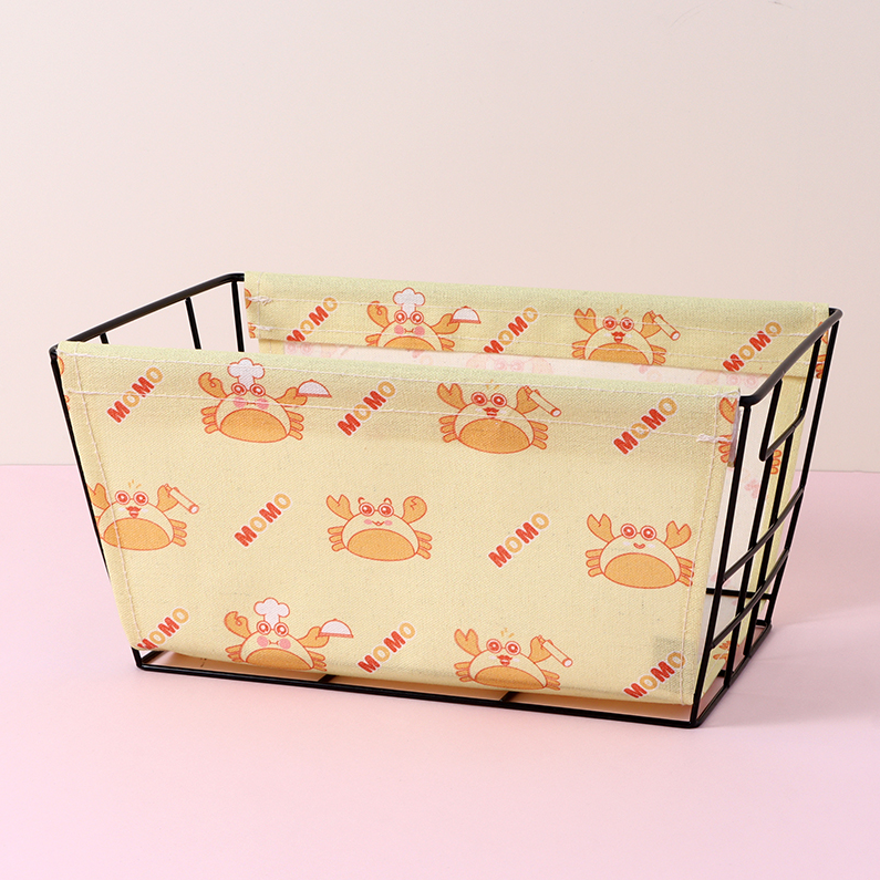 Seaworld Large Iron Frame Fabric Storage Basket