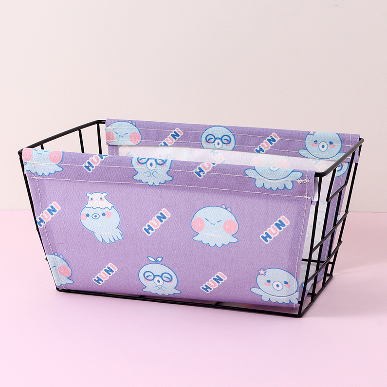 Seaworld Large Iron Frame Fabric Storage Basket