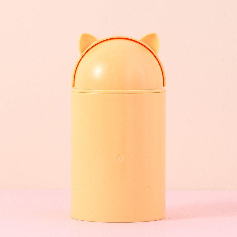 Cartoon Three-Layer Rotating Desktop Plastic Storage Box (Ye