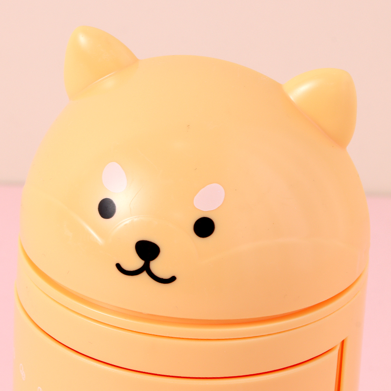 Cartoon Three-Layer Rotating Desktop Plastic Storage Box (Ye