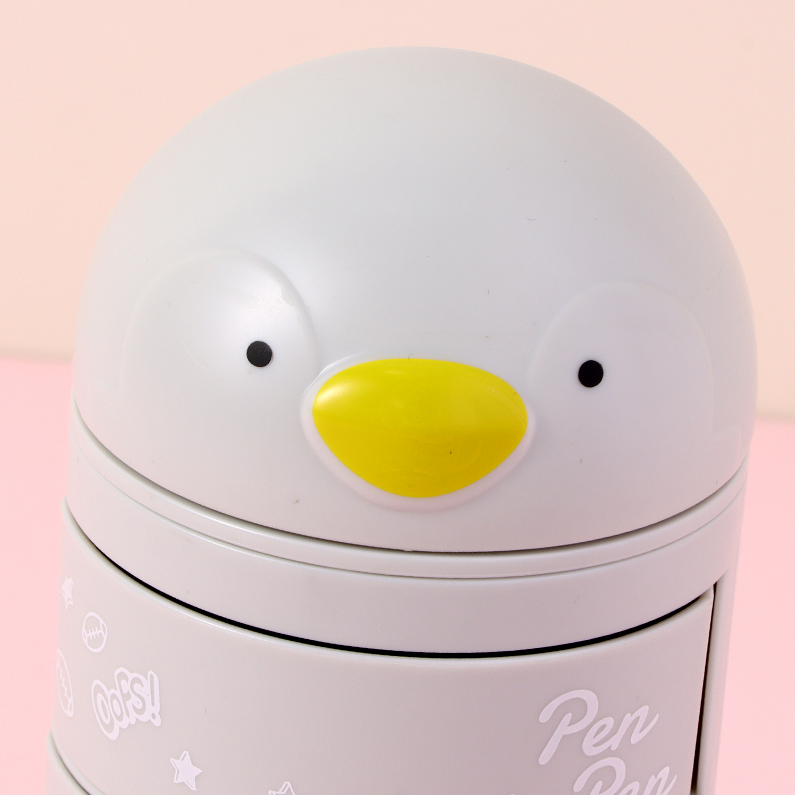 Cartoon Three-Layer Rotating Desktop Plastic Storage Box (Gr