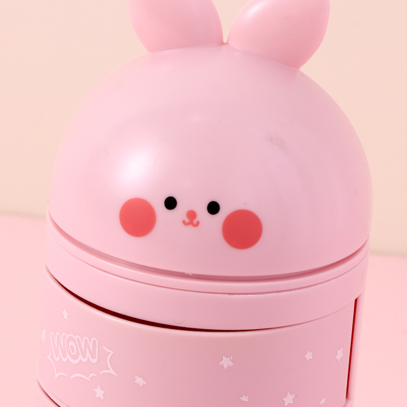 Cartoon Three-Layer Rotating Desktop Plastic Storage Box (Pi