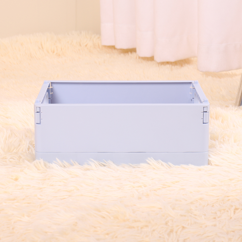 Cream Series Large Foldable Storage Basket (Light Blue)