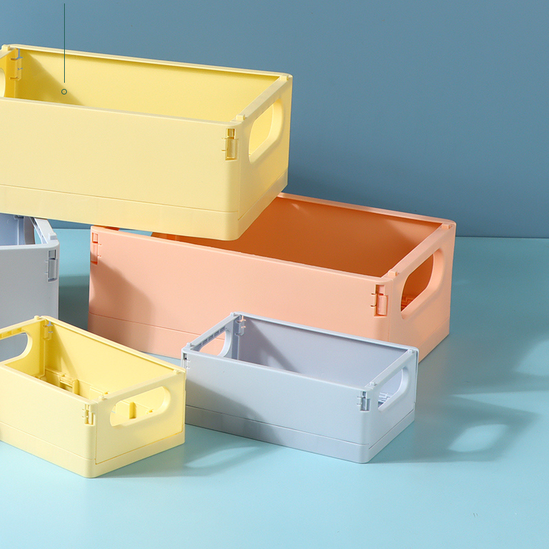 Cream Series Small Foldable Storage Basket (Light Blue)
