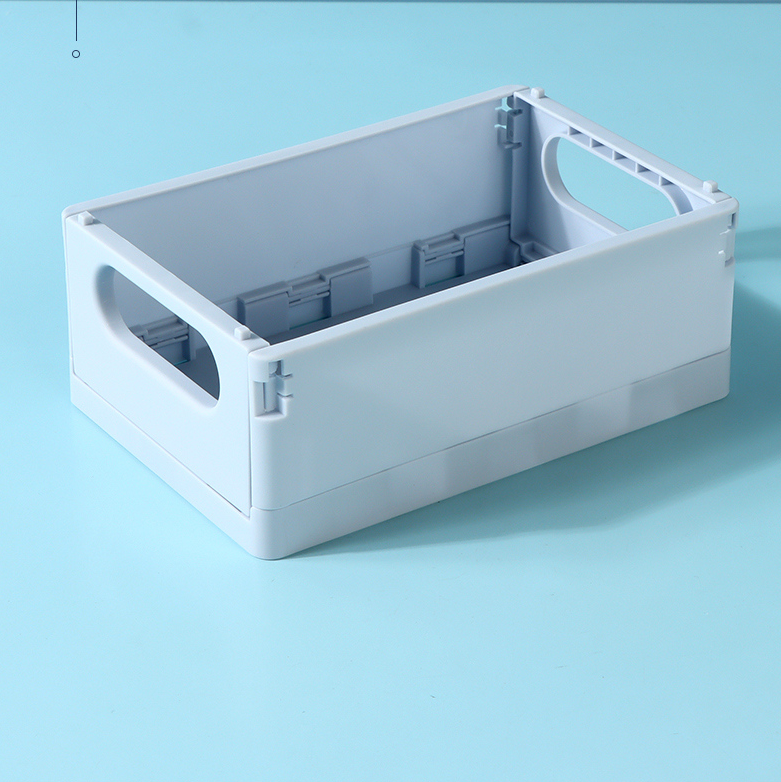 Cream Series Small Foldable Storage Basket (Light Blue)