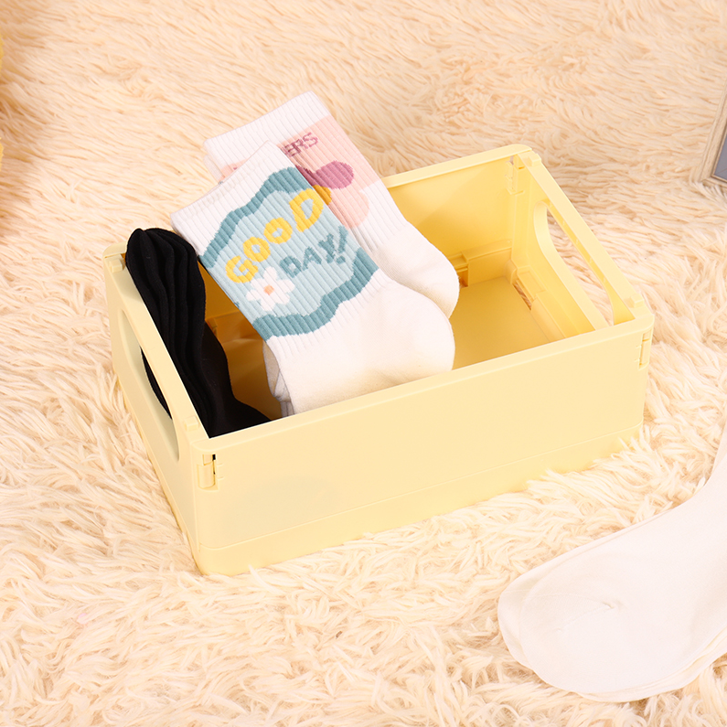 Cream Series Large Foldable Storage Basket (Light Yellow)