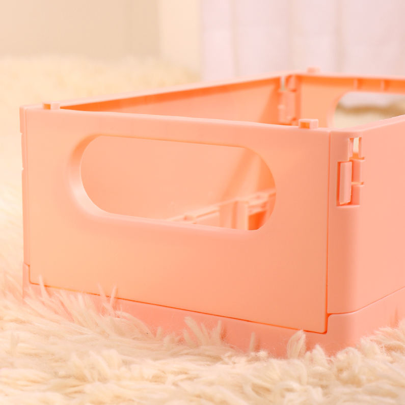 Cream Series Large Foldable Storage Basket (Light Pink)