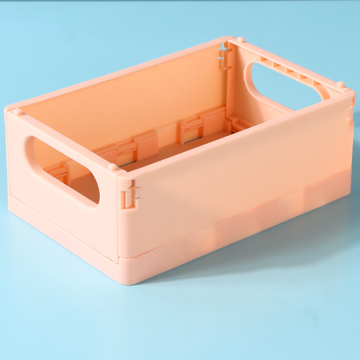 Cream Series Small Foldable Storage Basket (Light Pink)