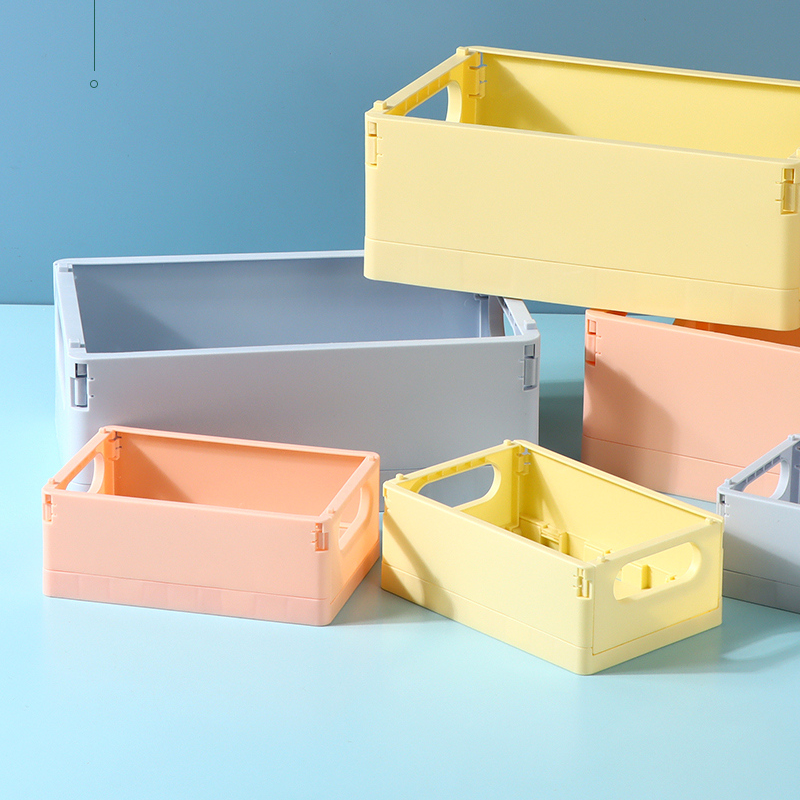 Cream Series Small Foldable Storage Basket (Light Pink)